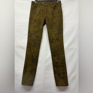 AG Adriano Goldschmied Olive Patterned cigarette Skinny Jeans 28R